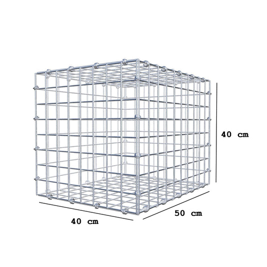 Gabbione 50 cm x 40 cm x 40 cm (L x H x P), maglia 5 x 5 cm, anello a spirale