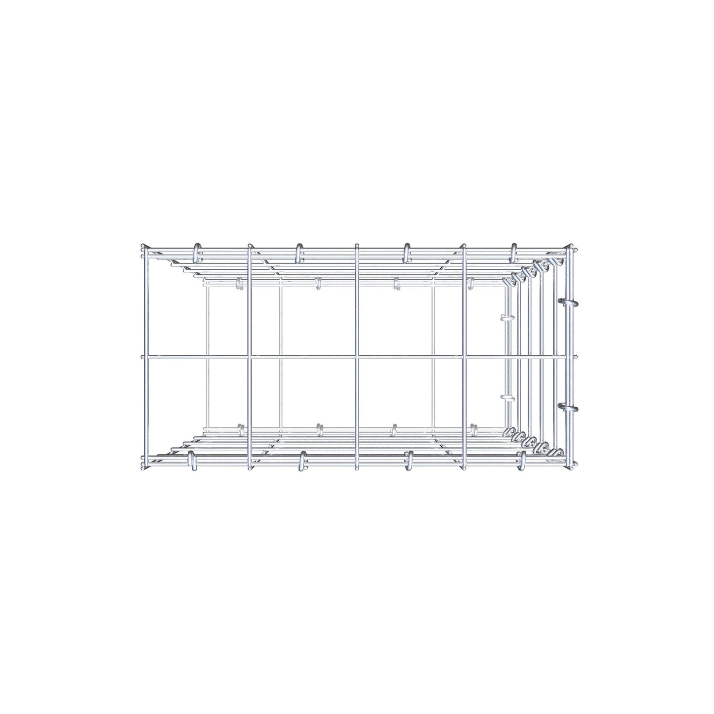Mounted gabion type 2 50 cm x 40 cm x 20 cm (L x H x D), mesh size 10 cm x 10 cm, C-ring