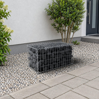 Gabion 80 cm x 40 cm x 40 cm (L x H x D), maskestørrelse 5 cm x 10 cm, spiral