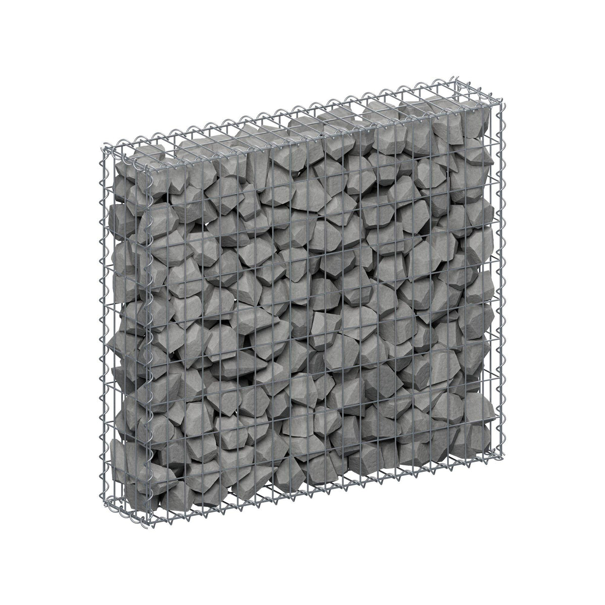 Gabione 100 cm x 90 cm x 20 cm (L x H x T), Maschenweite 5 cm x 10 cm, Spirale