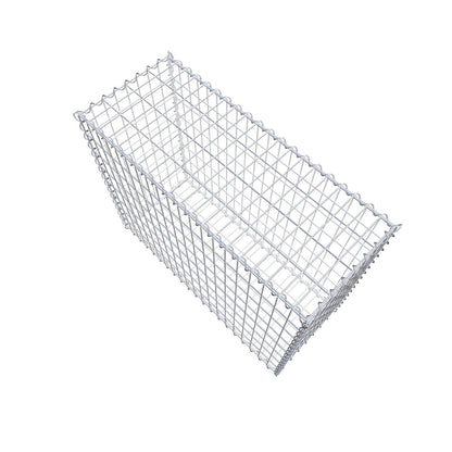 Schanskorf 100 cm x 80 cm x 40 cm (L x H x D), maaswijdte 5 cm x 10 cm, spiraalvormig
