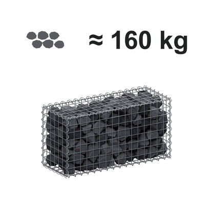 Schanskorf 80 cm x 40 cm x 30 cm (L x H x D), maaswijdte 5 cm x 5 cm, spiraalvormig