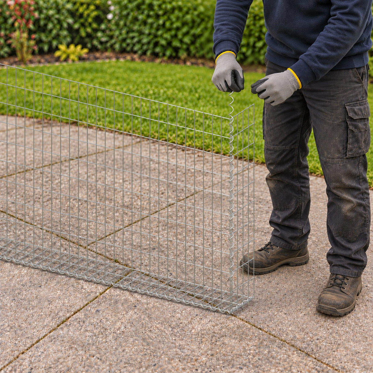 Gabion 200 cm x 100 cm x 20 cm (L x H x P), mailles 5 cm x 10 cm, spirale