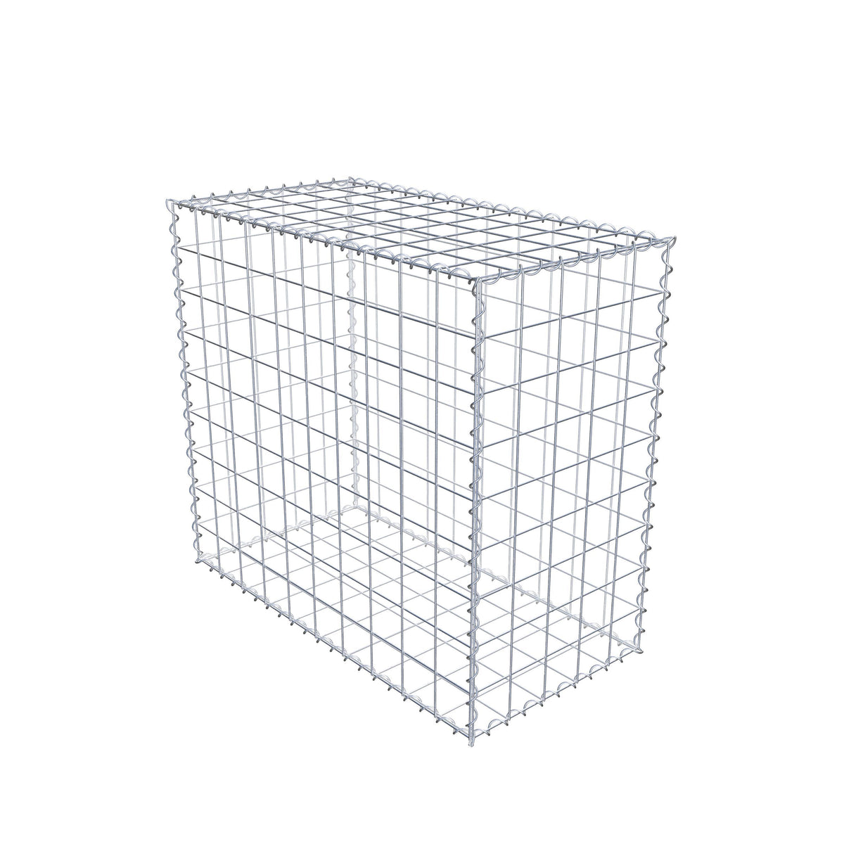 Gabbione 100 cm x 90 cm x 50 cm (L x H x P), maglia 10 cm x 10 cm, spirale