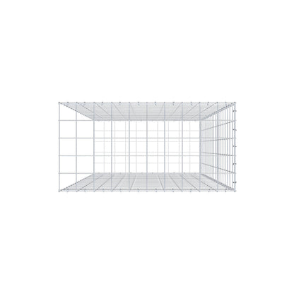 Monteret gabion type 2 200 cm x 100 cm x 50 cm (L x H x D), maskestørrelse 10 cm x 10 cm, C-ring