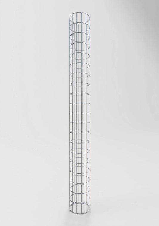 Colonna di gabbioni, rotonda, zincata a caldo, 22 cm di diametro, 200 cm di altezza, MW 5 cm x 10 cm