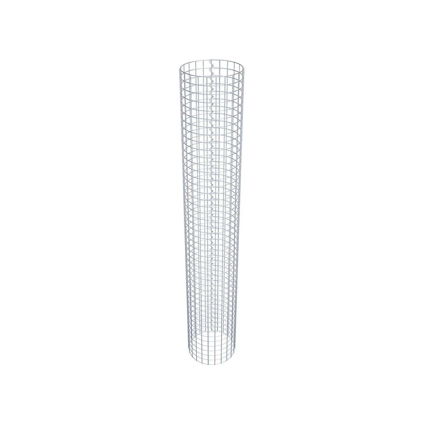 Schanskorfzuil rond 37 cm diameter, 230 cm hoogte, maaswijdte 5 cm x 5 cm