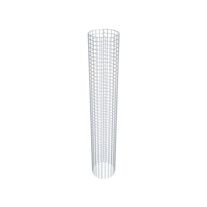 Schanskorfzuil rond 37 cm diameter, 230 cm hoogte, maaswijdte 5 cm x 5 cm