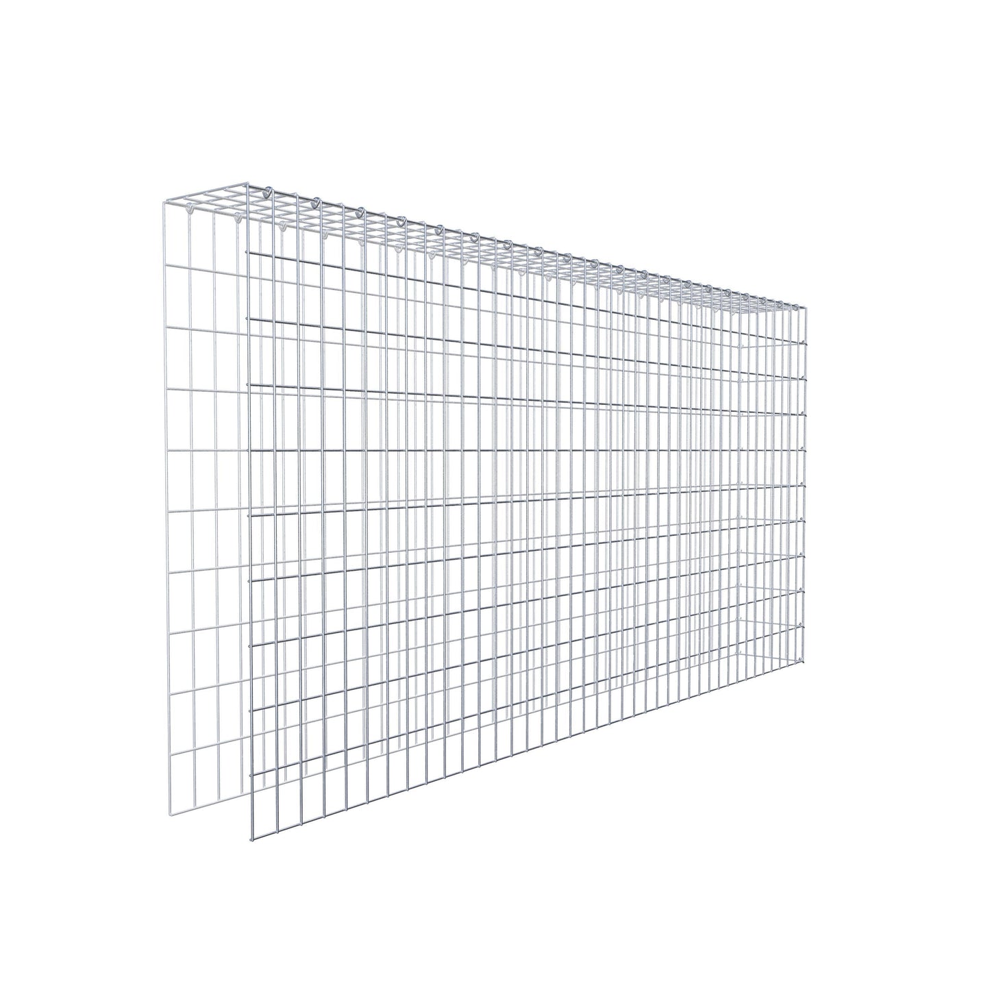 Opbouw schanskorf type 4 200 cm x 100 cm x 20 cm (L x H x D), maaswijdte 5 cm x 10 cm, C-ring