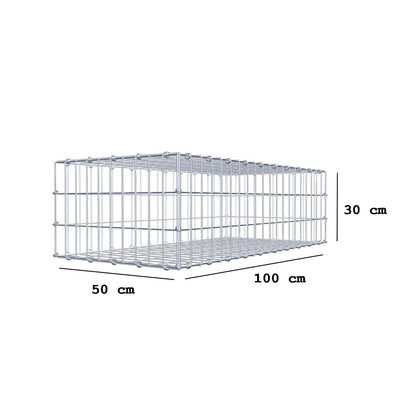 Gabione 100 cm x 30 cm x 50 cm (L x H x T), Maschenweite 5 x 10 cm, Spiralring