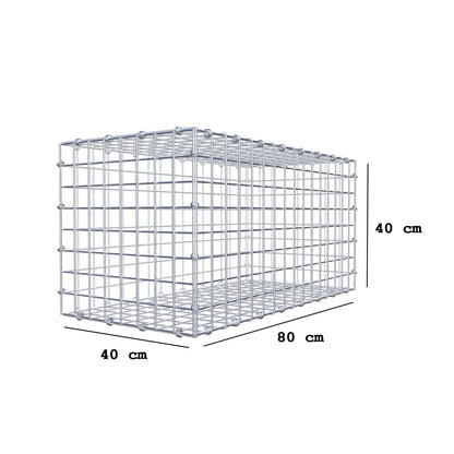 Gabione 80 cm x 40 cm x 40 cm (L x H x T), Maschenweite 5 x 5 cm, Spiralring