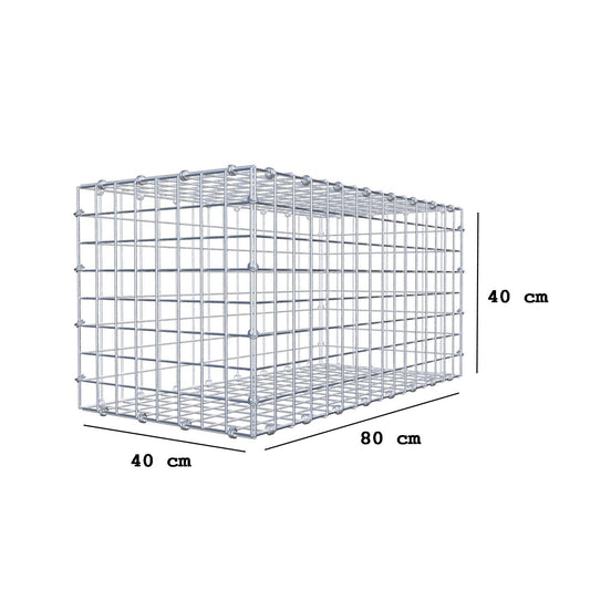 Gabbione 80 cm x 40 cm x 40 cm (L x H x P), maglia 5 x 5 cm, anello a spirale