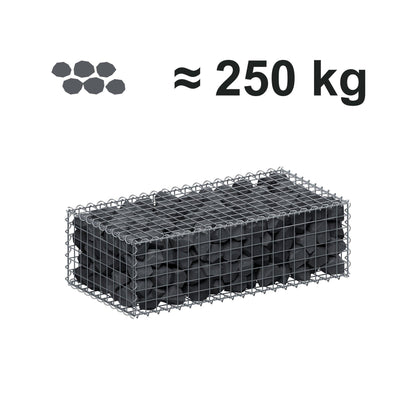 Schanskorf 100 cm x 30 cm x 50 cm (L x H x D), maaswijdte 5 cm x 5 cm, spiraalvormig