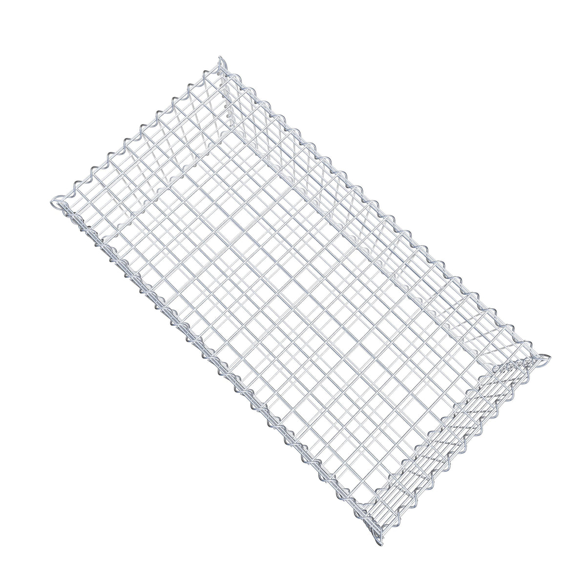 Schanskorf 100 cm x 30 cm x 50 cm (L x H x D), maaswijdte 5 cm x 5 cm, spiraalvormig