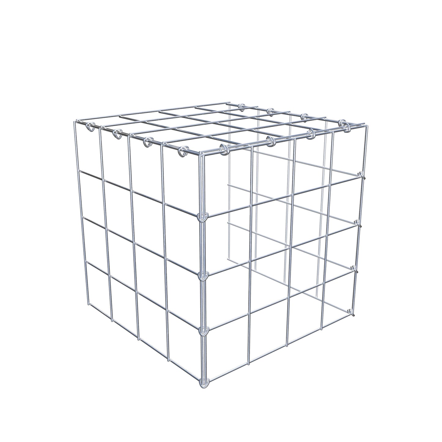Mounted gabion type 4 40 cm x 40 cm x 40 cm (L x H x D), mesh size 10 cm x 10 cm, C-ring