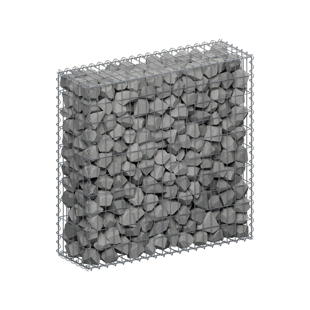 Gabione 100 cm x 100 cm x 30 cm (L x H x T), Maschenweite 5 cm x 10 cm, Spirale