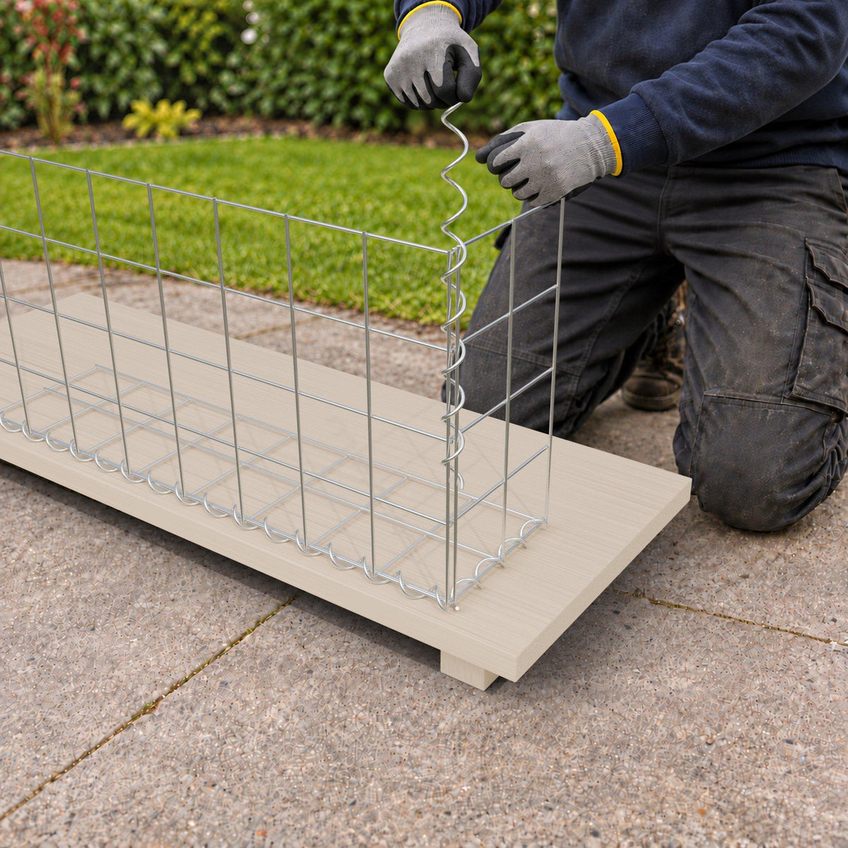Gabion 80 cm x 40 cm x 20 cm (L x H x D), maskstorlek 10 cm x 10 cm, spiral