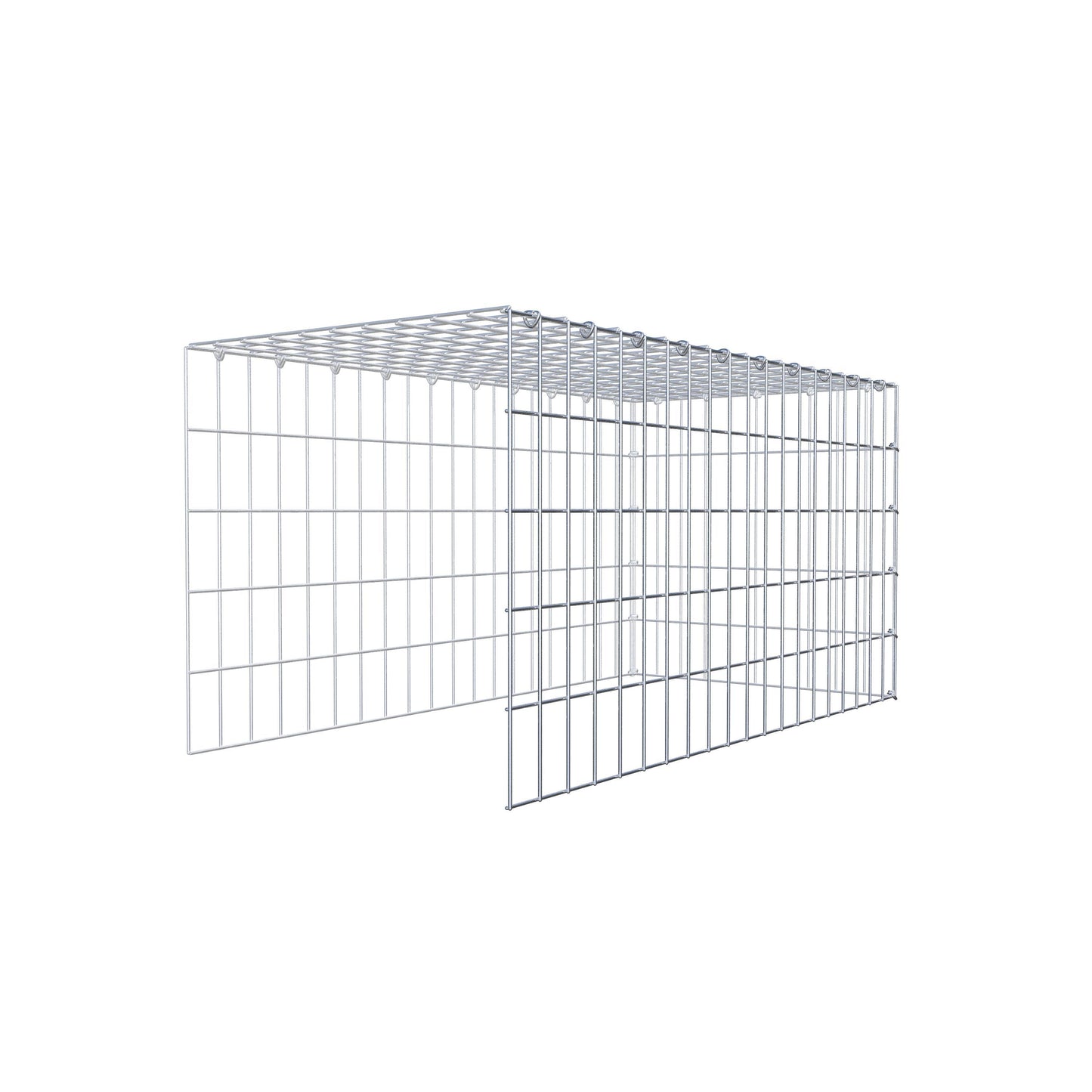 Mounted gabion type 4 100 cm x 50 cm x 50 cm (L x H x D), mesh size 5 cm x 10 cm, C-ring