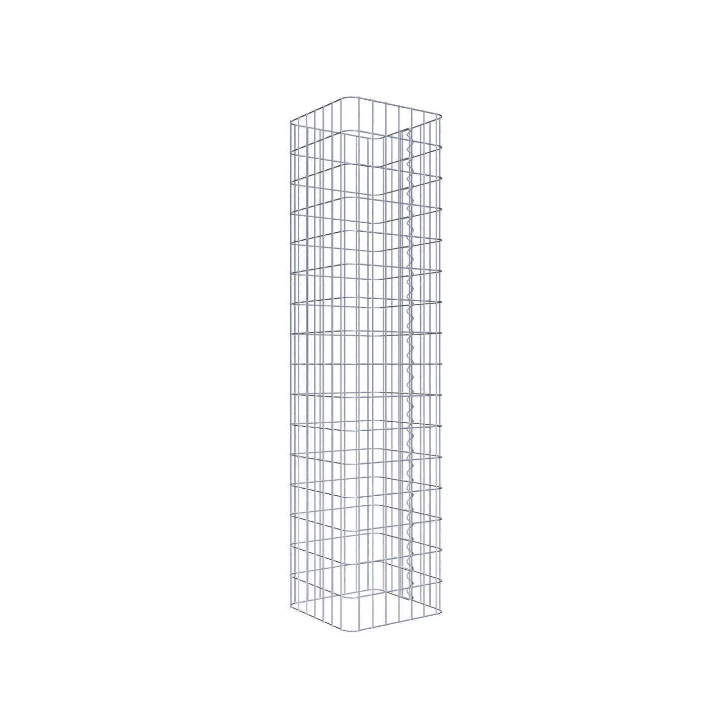 Gabionsøjle firkantet 37 cm x 37 cm, 160 cm højde, MW 5 cm x 10 cm