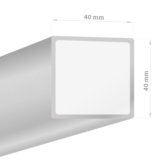 Paal 40 x 40 mm (om in beton te gieten) Lengte: 180 cm
