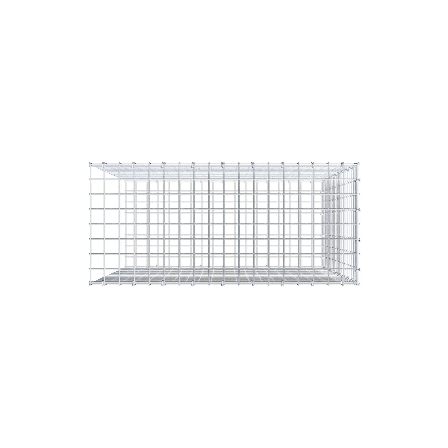 Gabbione aggiuntivo di tipo 2 100 cm x 90 cm x 40 cm (L x H x P), maglia 5 cm x 5 cm, anello a C