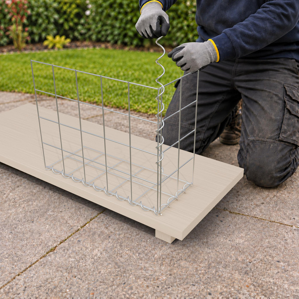 Gabion 50 cm x 40 cm x 20 cm (L x H x D), maskstorlek 10 cm x 10 cm, spiral
