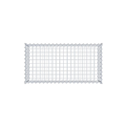 Schanskorf 100 cm x 30 cm x 50 cm (L x H x D), maaswijdte 5 cm x 5 cm, spiraalvormig