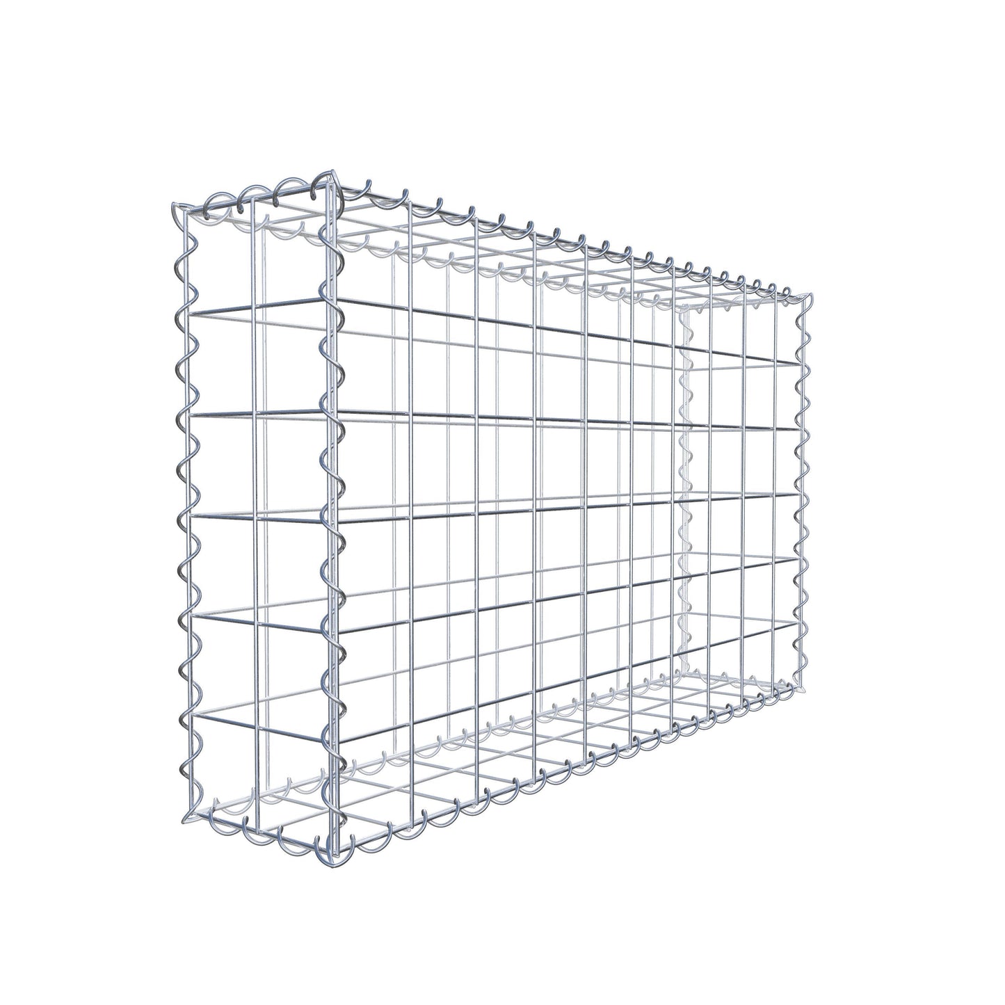 Gabione 100 cm x 60 cm x 20 cm (L x H x T), Maschenweite 10 cm x 10 cm, Spirale