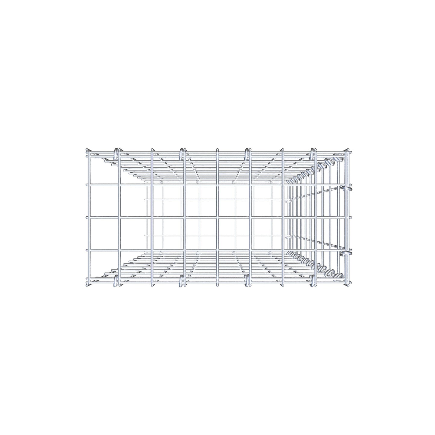 Mounted gabion type 2 100 cm x 40 cm x 20 cm, mesh size 5 cm x 10 cm, C-ring