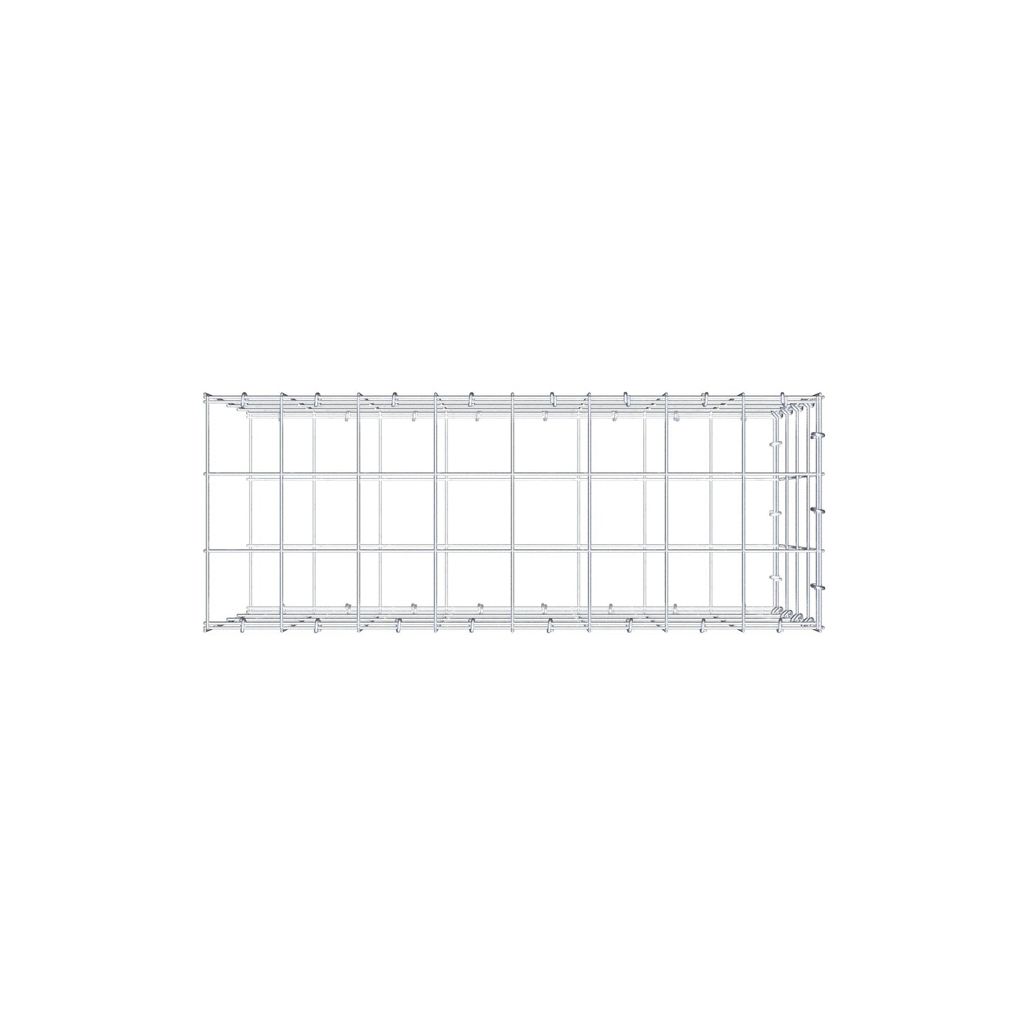 Type 2 oplegkorf 80 cm x 40 cm x 30 cm (L x H x D), maaswijdte 10 cm x 10 cm, C-ring