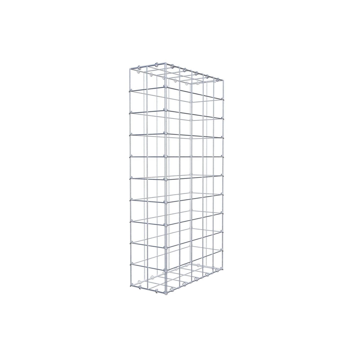 Gabbione 100 cm x 50 cm x 20 cm (L x H x P), maglia 10 cm x 10 cm, anello a C