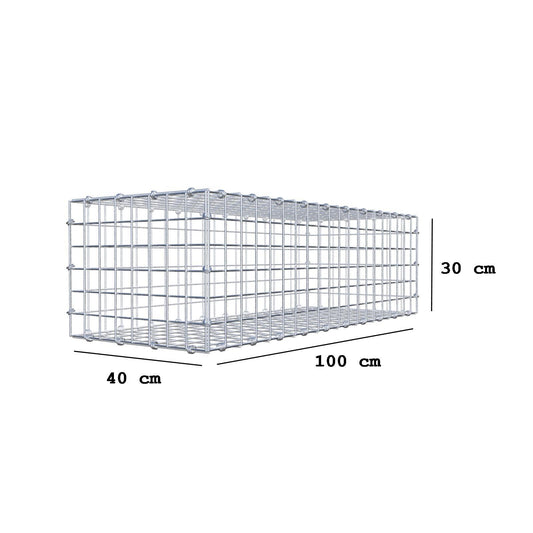 Gabbione 100 cm x 30 cm x 40 cm (L x H x P), maglia 5 x 5 cm, anello a spirale