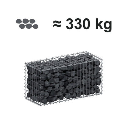 Gabbione 100 cm x 50 cm x 40 cm (L x H x P), maglia 5 cm x 10 cm, spirale