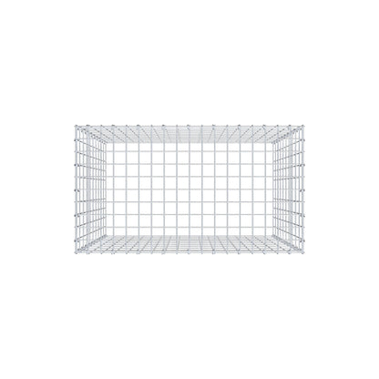 Typ 3 påbyggnadsgabion 100 cm x 90 cm x 50 cm (L x H x D), maskstorlek 5 cm x 10 cm, C-ring