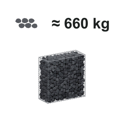 Gabione 100 cm x 100 cm x 40 cm (L x H x T), Maschenweite 5 cm x 10 cm, Spirale
