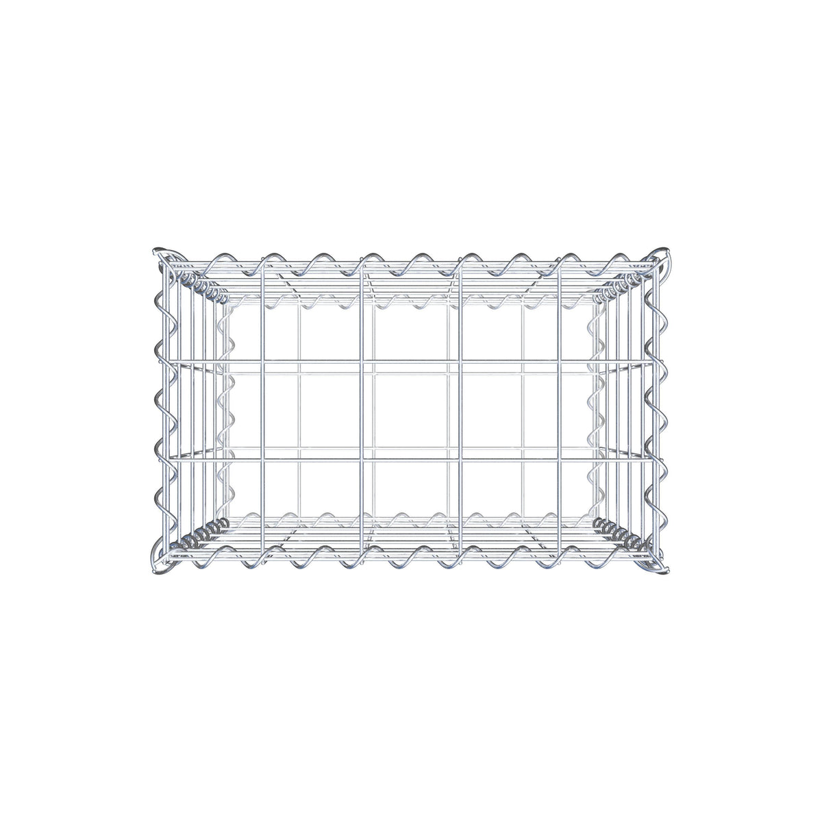 Gabion 50 cm x 50 cm x 30 cm (L x H x D), maskestørrelse 10 cm x 10 cm, spiral