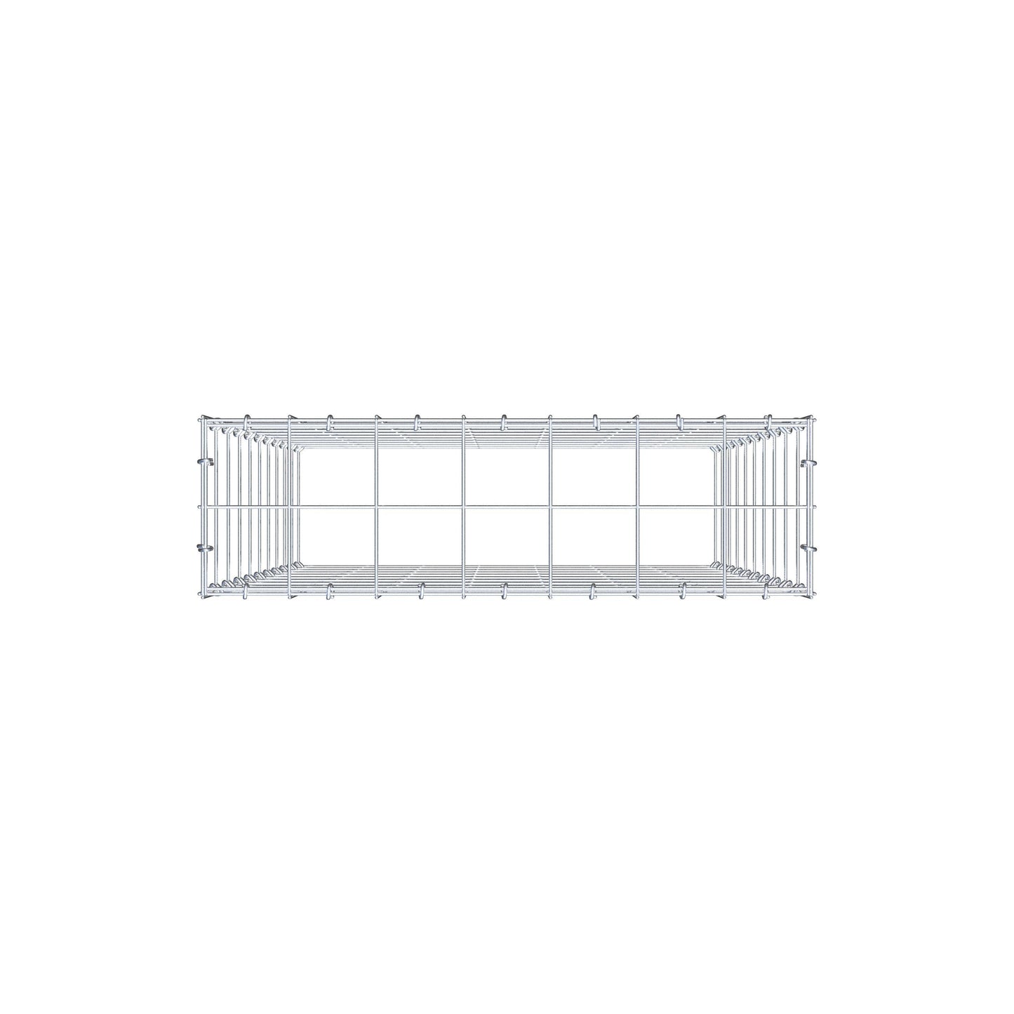 Mounted gabion type 3 100 cm x 70 cm x 20 cm (L x H x D), mesh size 10 cm x 10 cm, C-ring