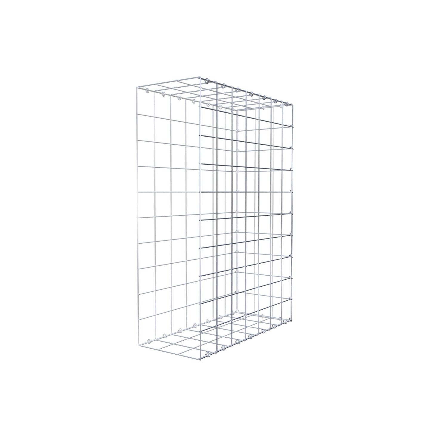 Mounted gabion type 2 100 cm x 70 cm x 30 cm (L x H x D), mesh size 10 cm x 10 cm, C-ring