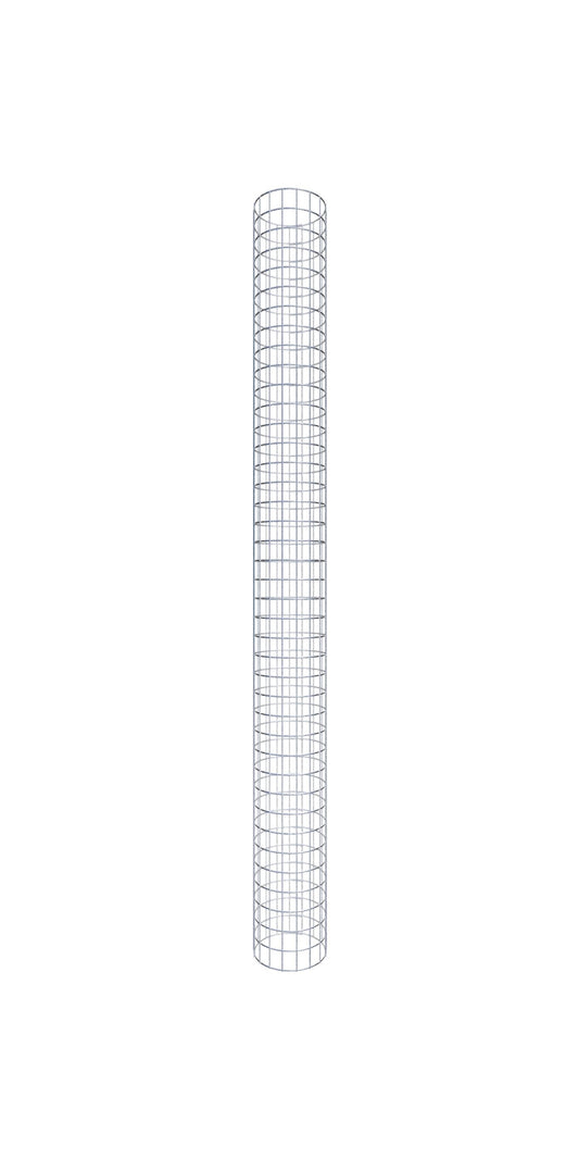 Colonna di gabbioni, rotonda, zincata a caldo, diametro 27 cm, altezza 200 cm, MW 5 cm x 10 cm