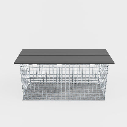 Banc de jardin 102 x 50 x 42 cm MW 5 x 5 cm galvanisé à chaud, avec revêtement recyclé en anthracite