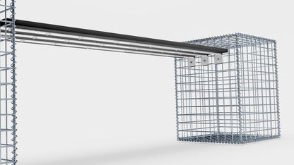 Banc en gabion avec 2 gabions en spirale, 205 cm de longueur x 60 cm de hauteur x 40 cm de profondeur, galvanisé, MW 5 x 5 cm, avec revêtement recyclé en anthracite