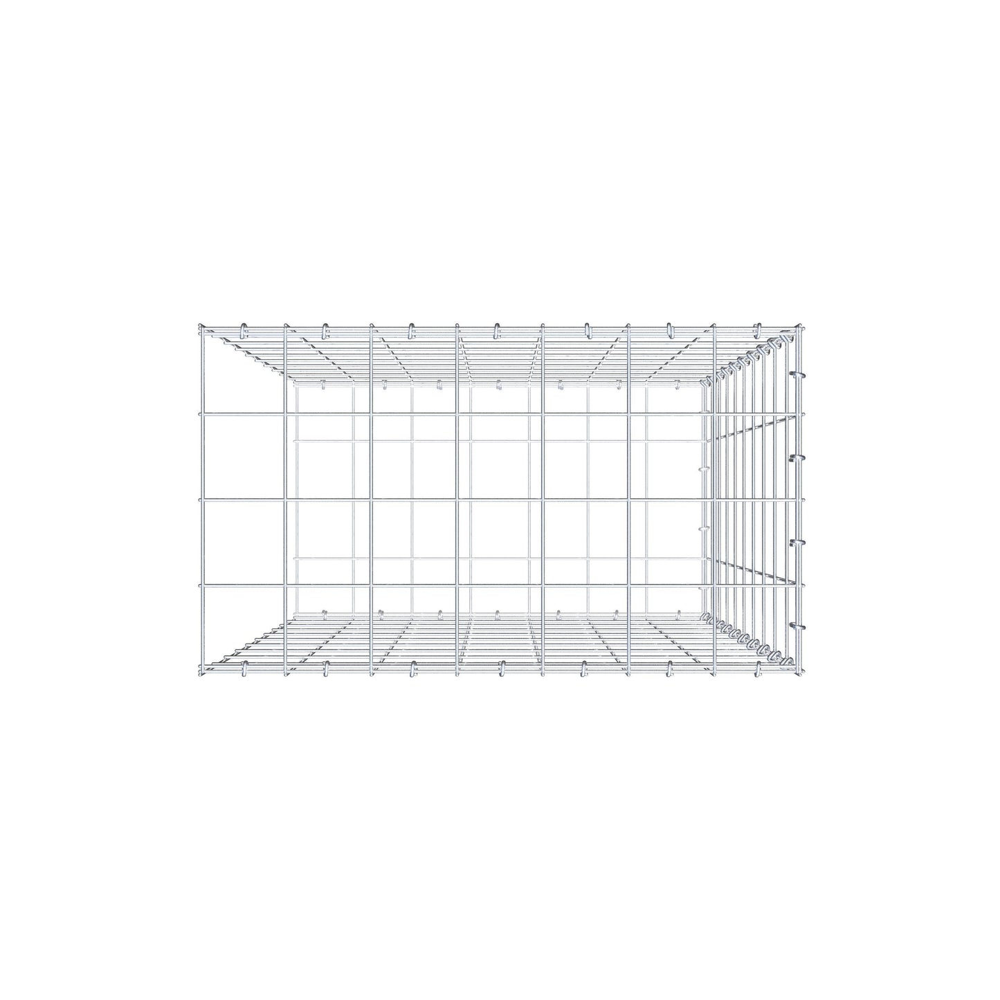 Anbaugabione Typ 2 100 cm x 70 cm x 40 cm (L x H x T), Maschenweite 10 cm x 10 cm, C-Ring
