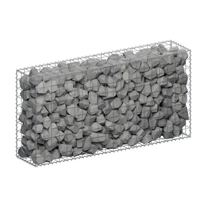 Gabione 200 cm x 100 cm x 40 cm (L x H x T), Maschenweite 10 cm x 10 cm, Spirale