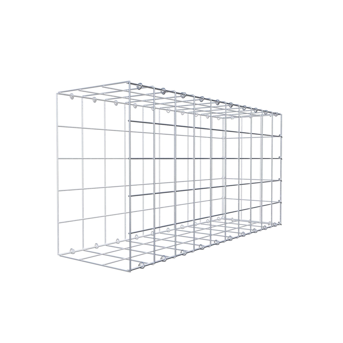 Mounted gabion type 2 100 cm x 50 cm x 30 cm (L x H x D), mesh size 10 cm x 10 cm, C-ring