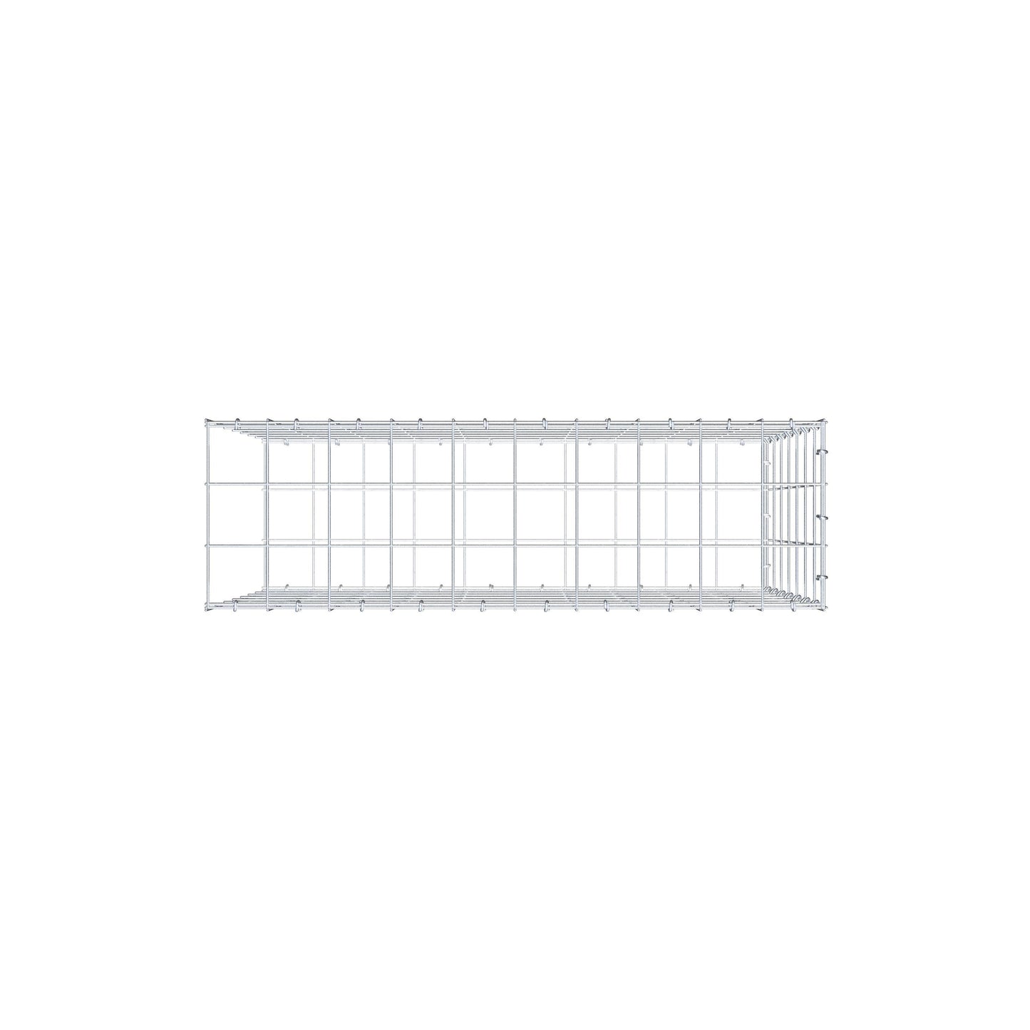 Mounted gabion type 2 100 cm x 70 cm x 30 cm (L x H x D), mesh size 10 cm x 10 cm, C-ring