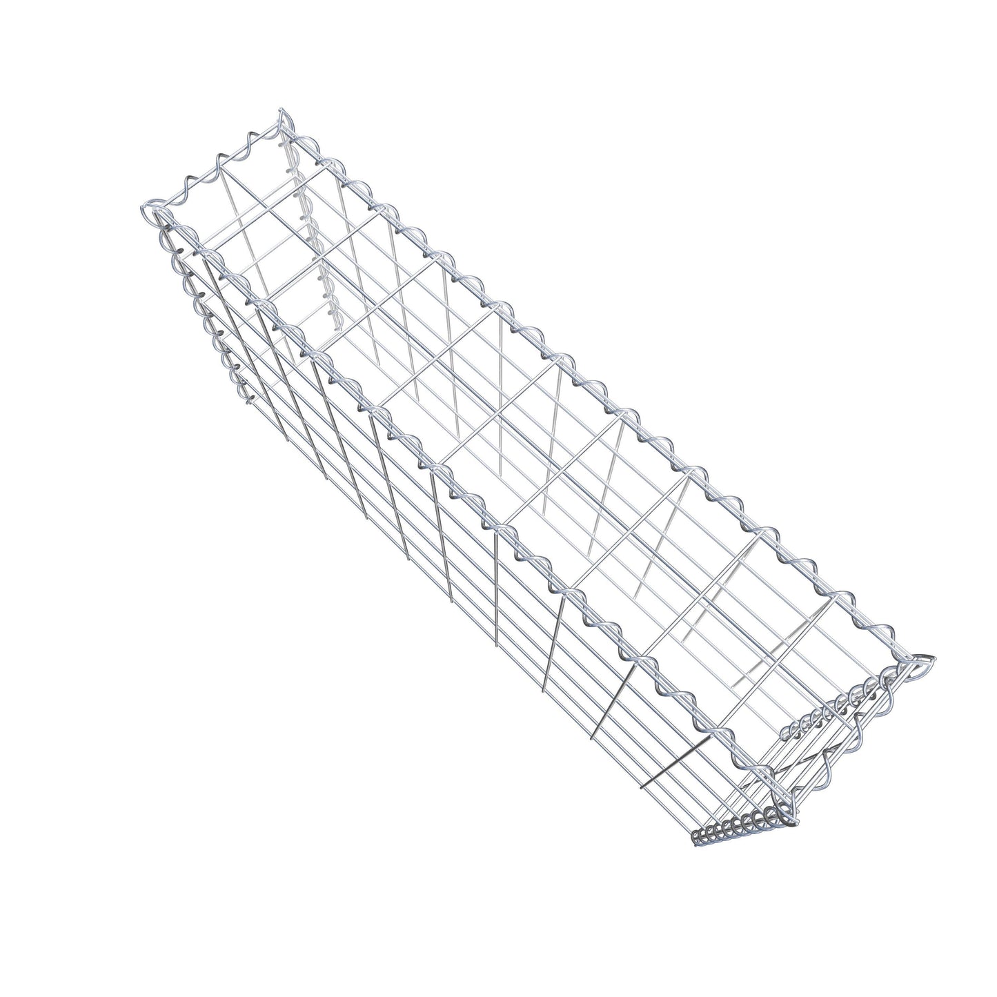 Opbouw schanskorf type 3 100 cm x 50 cm x 20 cm (L x H x D), maaswijdte 10 cm x 10 cm, spiraal