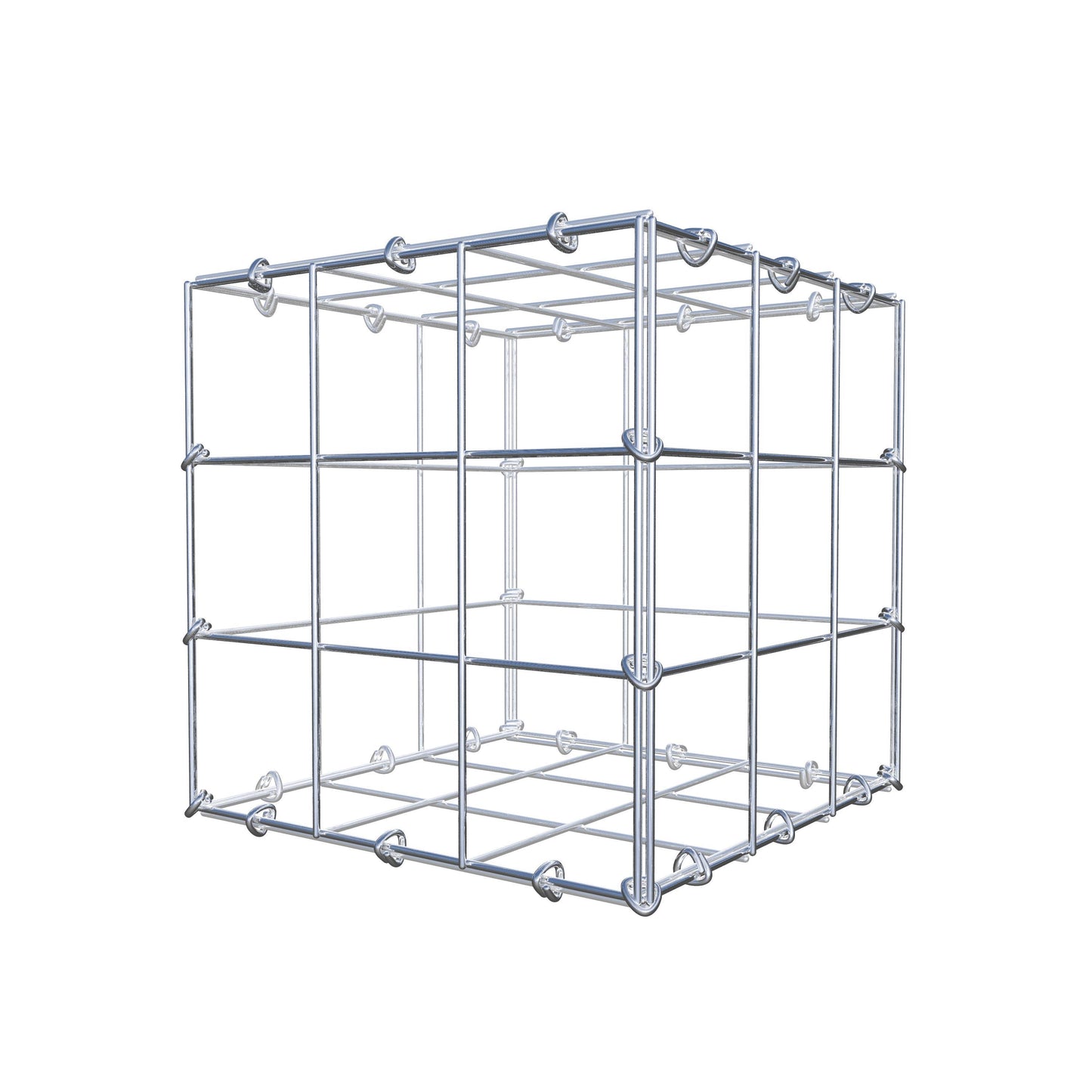 Gabbione 30 cm x 30 cm x 30 cm (L x H x P), maglia 10 cm x 10 cm, anello a C