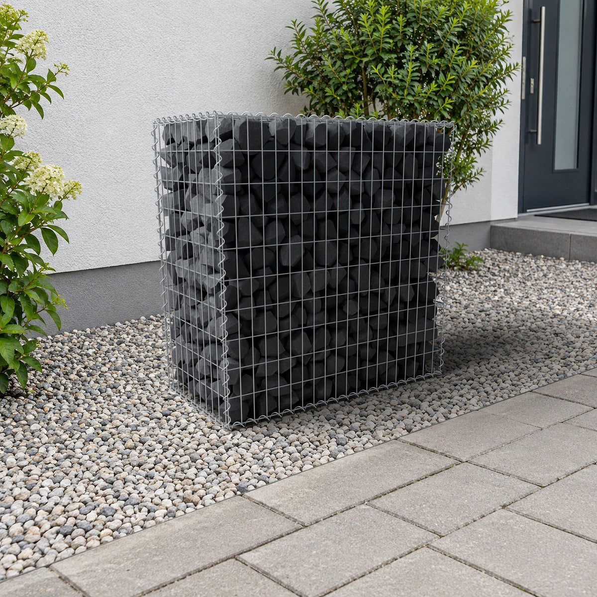 Gabion 100 cm x 100 cm x 50 cm (L x H x D), maskestørrelse 5 cm x 10 cm, spiral