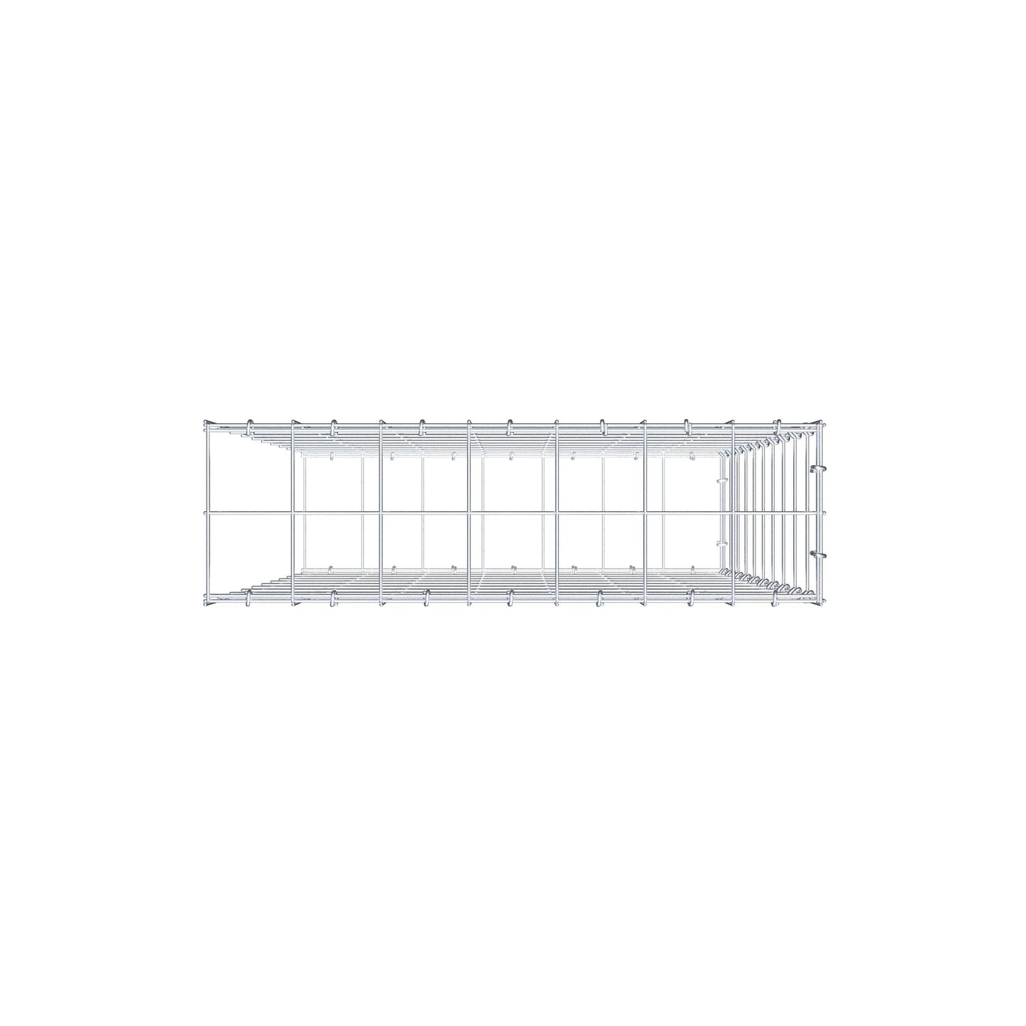 Mounted gabion type 2 100 cm x 70 cm x 20 cm (L x H x D), mesh size 10 cm x 10 cm, C-ring