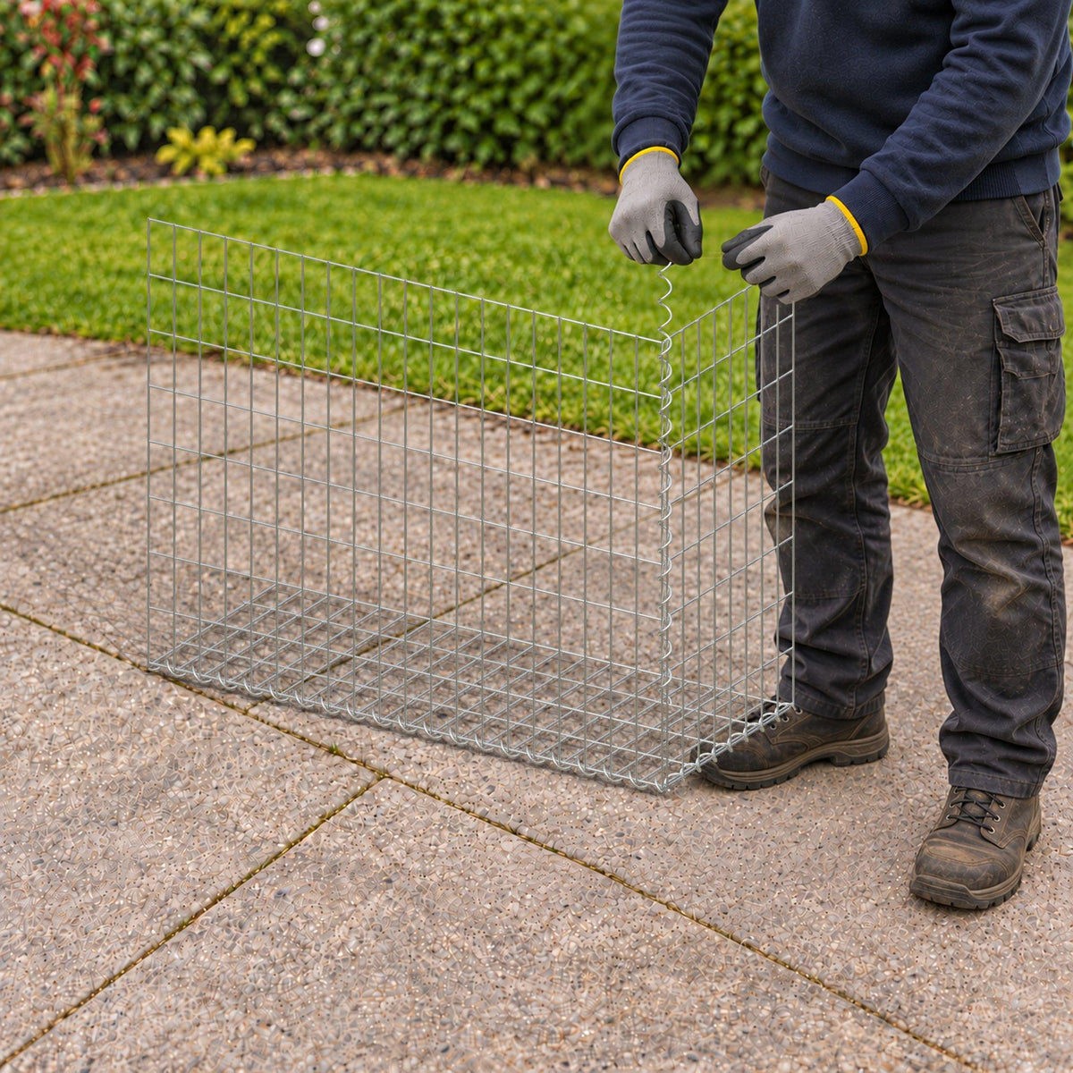 Gabion 100 cm x 80 cm x 40 cm (L x H x P), mailles 5 cm x 10 cm, spirale